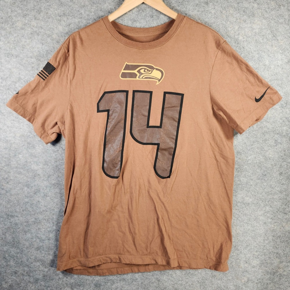 Nike Seattle Seahawks T-Shirt Mens Large Brown DK Metcalf Salute To Service 14